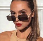 Retro Rimless Rectangle Tinted Sunglasses for All
