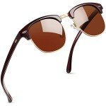 Joopin Trendy Brown Polarized Half Frame Sunglasses