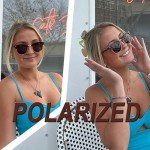 Joopin Trendy Brown Polarized Half Frame Sunglasses