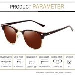 Joopin Trendy Brown Polarized Half Frame Sunglasses
