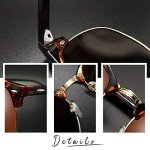 Joopin Trendy Brown Polarized Half Frame Sunglasses
