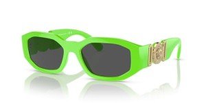 Versace Green Fluo Frame Sunglasses with Dark Lenses