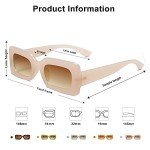 Trendy 90s Retro Nude Rectangle Sunglasses