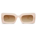 Trendy 90s Retro Nude Rectangle Sunglasses