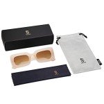 Trendy 90s Retro Nude Rectangle Sunglasses