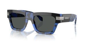 Versace Men's Havana Blue Sunglasses with Grey Lenses
