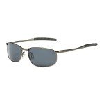 ZHILE Men's Polarized Wrap Metal Sunglasses - Gray