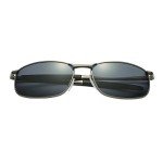 ZHILE Men's Polarized Wrap Metal Sunglasses - Gray