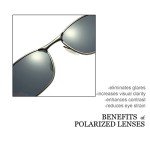 ZHILE Men's Polarized Wrap Metal Sunglasses - Gray