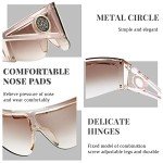 FEISEDY Oversized Wrap Shield Sunglasses - Champagne