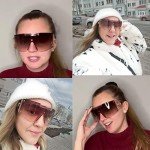 FEISEDY Oversized Wrap Shield Sunglasses - Champagne