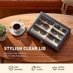 Leather Sunglasses Organizer with 8 Slots