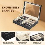 Leather Sunglasses Organizer with 8 Slots