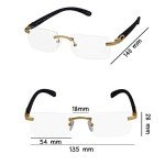 Sleek Rimless Metal & Wood Aviator Sunglasses