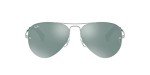 Ray-Ban Silver Green Mirrored Aviator Sunglasses
