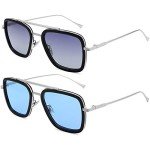 Tony Stark Polarized Aviator Sunglasses - 2 Pack