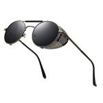 Vintage Round Steampunk Sunglasses with UV400 Protection