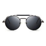 Vintage Round Steampunk Sunglasses with UV400 Protection