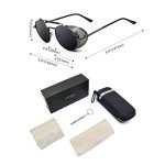 Vintage Round Steampunk Sunglasses with UV400 Protection
