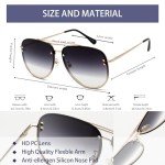 VIVIENFANG Trendy Oversized Aviator Sunglasses for Women