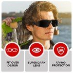 Myiaur Cat.4 Polarized Dark Sunglasses for Over Glasses