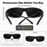 Myiaur Cat.4 Polarized Dark Sunglasses for Over Glasses