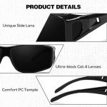 Myiaur Cat.4 Polarized Dark Sunglasses for Over Glasses