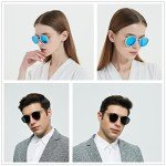 Retro Round Sunglasses with Double Bridge - Gold Frame