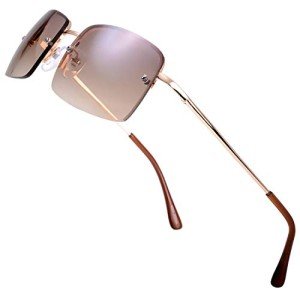 Stylish Minimalist Rectangular Clear Sunglasses with Case