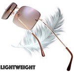 Stylish Minimalist Rectangular Clear Sunglasses with Case