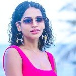 Stylish Rimless Gold Frame Brown Tinted Sunglasses