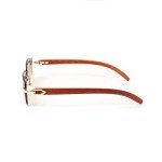Stylish Rimless Gold Frame Brown Tinted Sunglasses