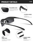 BIRCEN Men's Polarized Carbon Fiber Sport Sunglasses