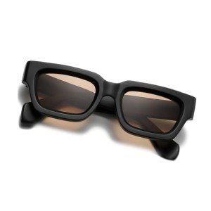 Matte Black Chunky Square Frame Sunglasses