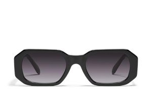 Quay Women's Black Square Sunglasses with UV Protection