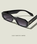 Quay Women's Black Square Sunglasses with UV Protection