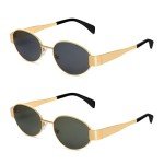 Butaby Retro Oval Designer Sunglasses - UV400 Protection