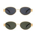 Butaby Retro Oval Designer Sunglasses - UV400 Protection