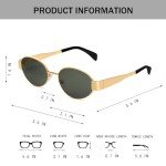 Butaby Retro Oval Designer Sunglasses - UV400 Protection