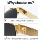 Butaby Retro Oval Designer Sunglasses - UV400 Protection