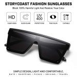 Stylish Square Sunglasses with Mirror Lens - Matte Black