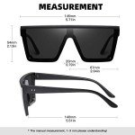 Stylish Square Sunglasses with Mirror Lens - Matte Black
