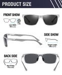 Lightweight DUCO Polarized Square Sunglasses for Men