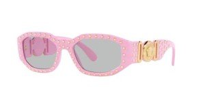 Versace Pink Frame Sunglasses with Grey Lenses