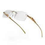 Trendy Gold Rimless Rectangle Sunglasses for All