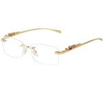 Trendy Gold Rimless Rectangle Sunglasses for All