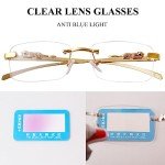 Trendy Gold Rimless Rectangle Sunglasses for All