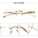 Trendy Gold Rimless Rectangle Sunglasses for All