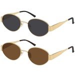 Stylish Oval Sunglasses for Women – 2 Pack