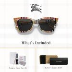 Burberry Elsa Rectangular Sunglasses with Eyewear Kit